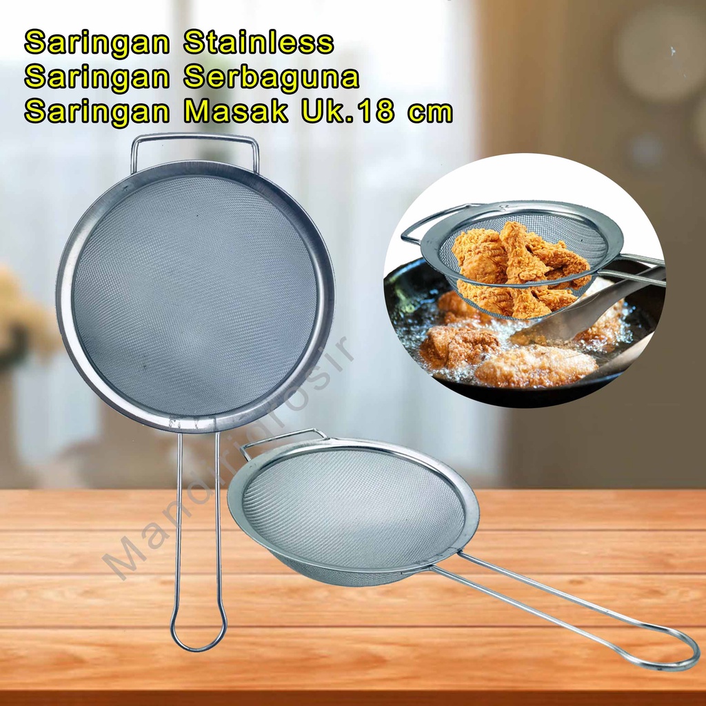 Saringan Serbaguna *Saringan Stainless * Saringan Masak * Uk.18 cm