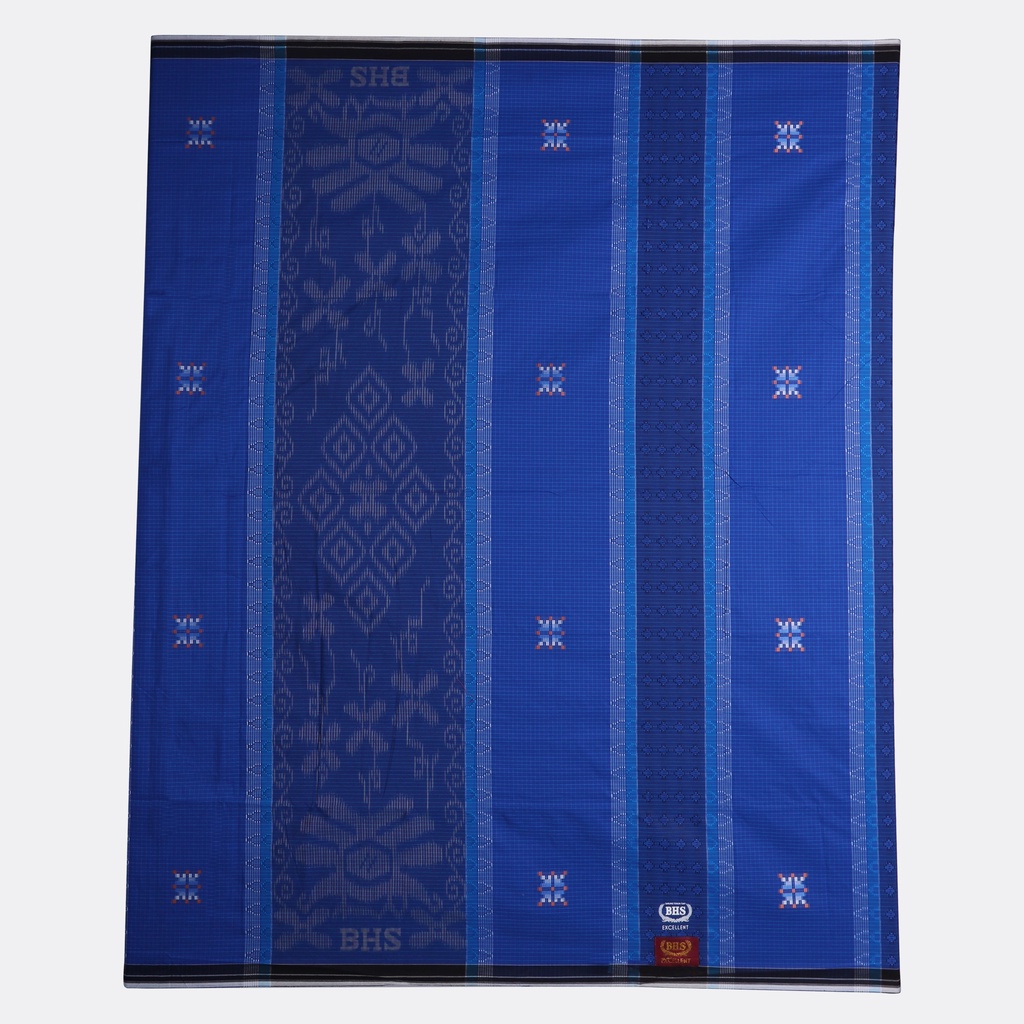 Sarung BHS Excellent Gold Motif Songket Gambiran Biru // BHS SGM BIRU