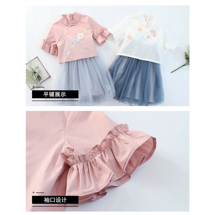 (LOLI-JKT)BS-176 DREES/SET ANAK 2IN1 CHEONGSAM BUNGA SIZE 110-160