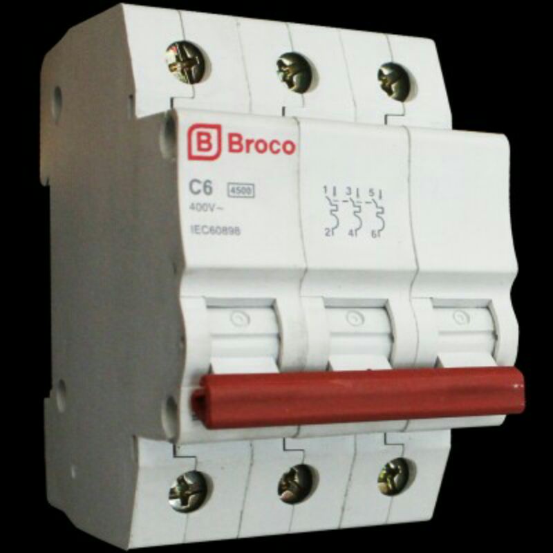 MCB Broco 4A / 6A / 10A Ampere Meteran Listrik