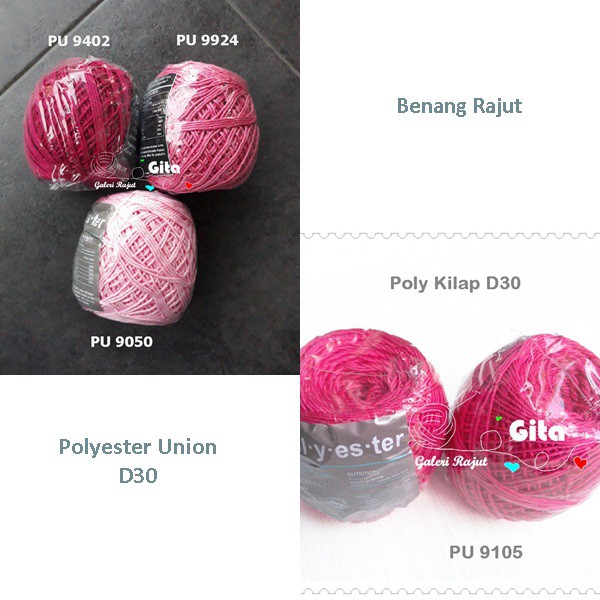 Benang Polybright (Benang Rajut Poly Kilap)/Polyester Union United