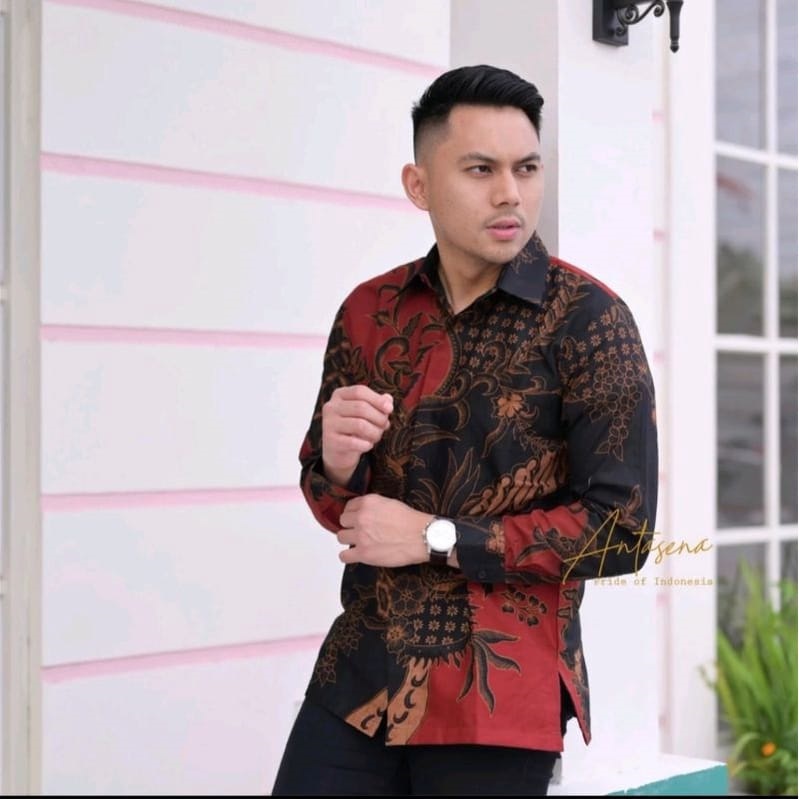 Kemeja Batik Pria Modern Asli Solo Sragenan Lengan Panjang Reguller fit Lapis Furing - Kemeja Batik pria Lengan Pendek Premium Lapis Furing Asli Solo Sragenan