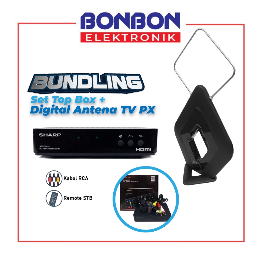 Bundling Sharp Set Top Box STB-DD001i + Antena Digital PX HDA-2000B