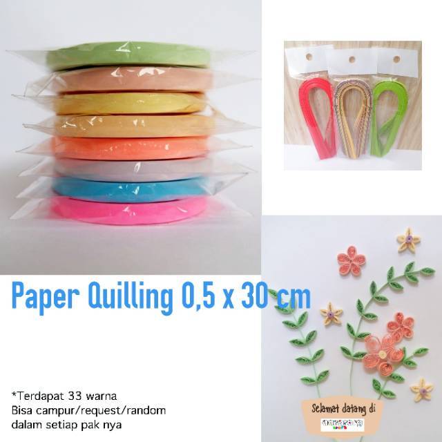 Jual PAPER QUILLING UKURAN 0,5x30 Cm / KERTAS QUILLING / PAPER STRIP ...