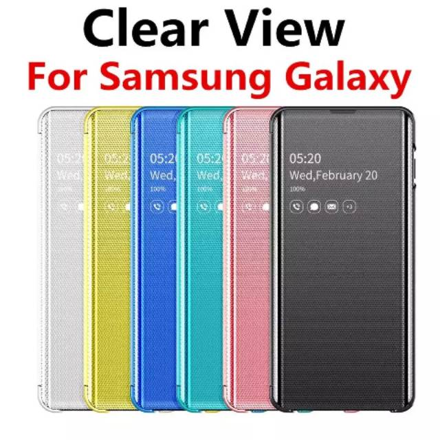 SMART CASE SAMSUNG NOTE 10 10+ 10PLUS PLUS CLEAR VIEW MOTIF FLIP COVER MIRROR STANDING