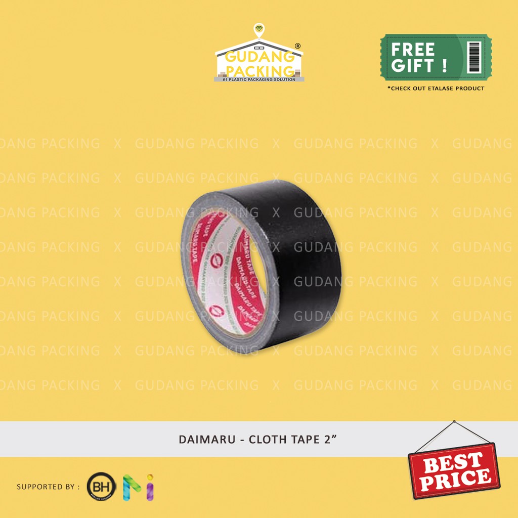 Jual Daimaru Lakban Kain Cloth Tape Hitam Warna Inch Mm X M Shopee Indonesia