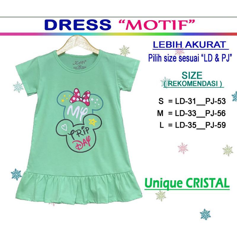 DRESS ANAK PEREMPUN/DASTER ANAK MOTIF MERK KELFI USIA 2-6 TH