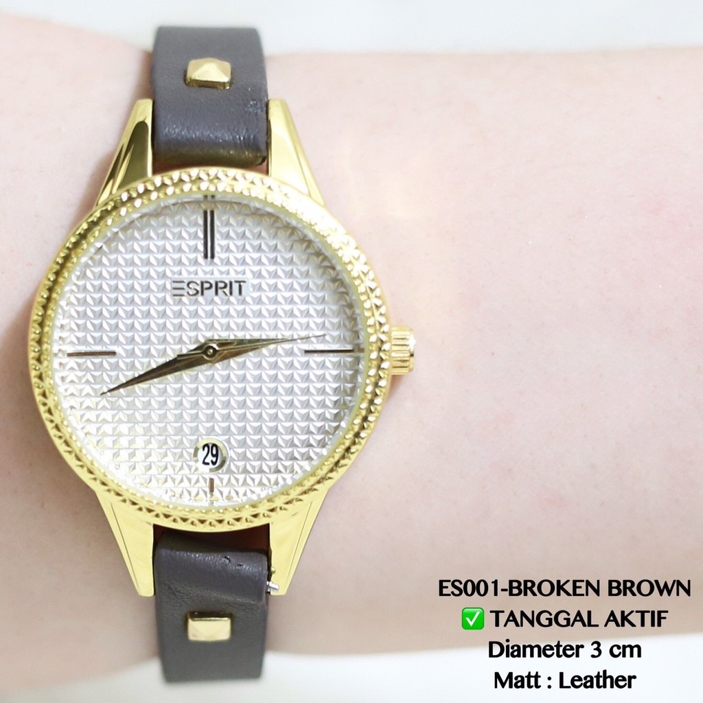 jam tangan   Jam tangan wanita ESPRIT premium tanggal katif tali leather kulit dkny   jam tangan