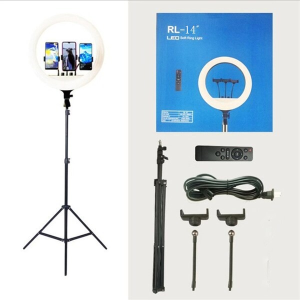 Ring Light 36cm + Light Stand Tripod 2.1MSelfie Vlogger Livestreamer/ HOLDER Hanphone, LIVE DLL