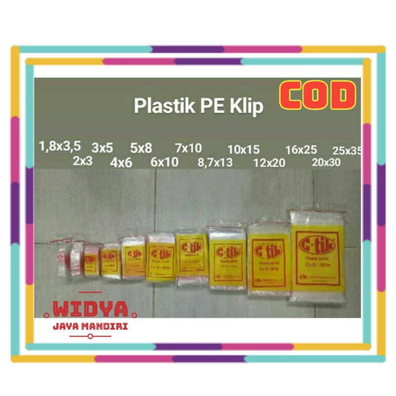 Plastik Klip CTIK 5x8 6x10 7x10 8x12 8,7x13 10x15 11x17 isi 100 lembar plastic ziplock