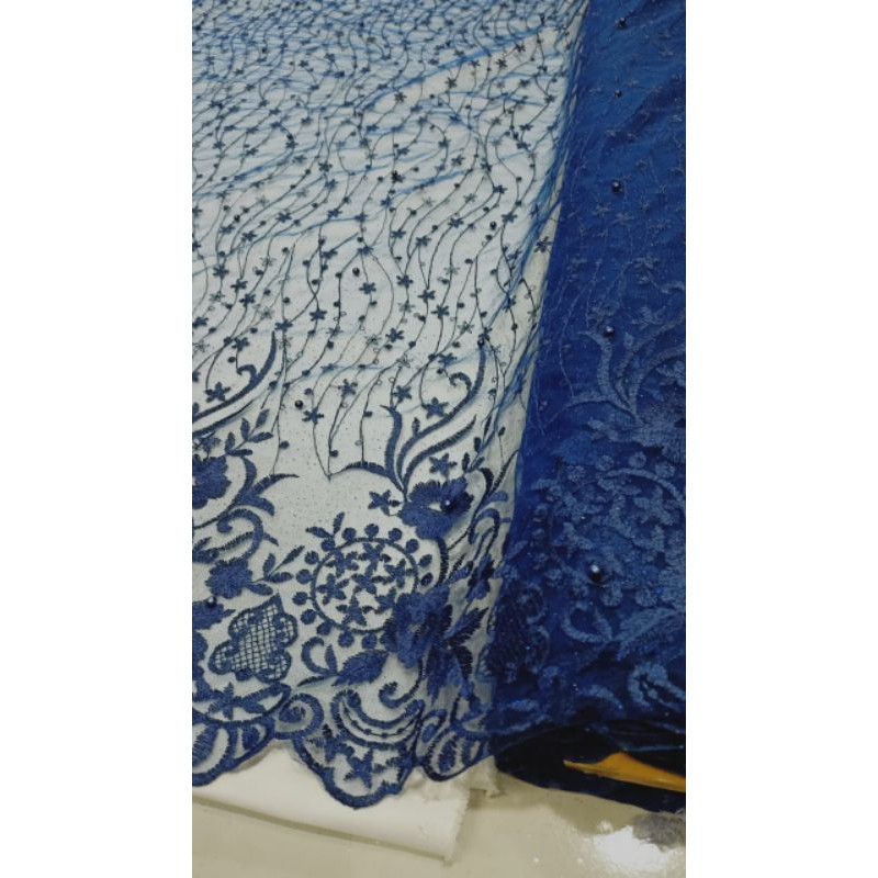 Tulle Aplik Mutiara/harga 1/2(0.5)mtr