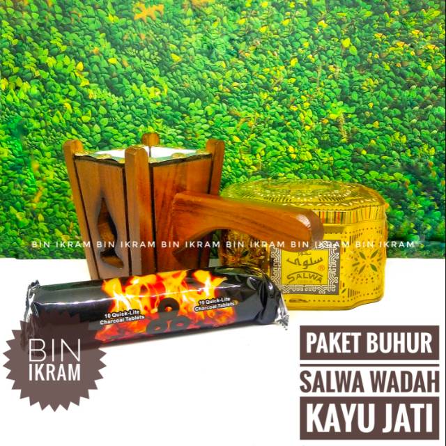Paket Buhur Arab Odour Salwa Bakhoor Dupa Menyan Arab Wadah Kayu Jati Arang Magic