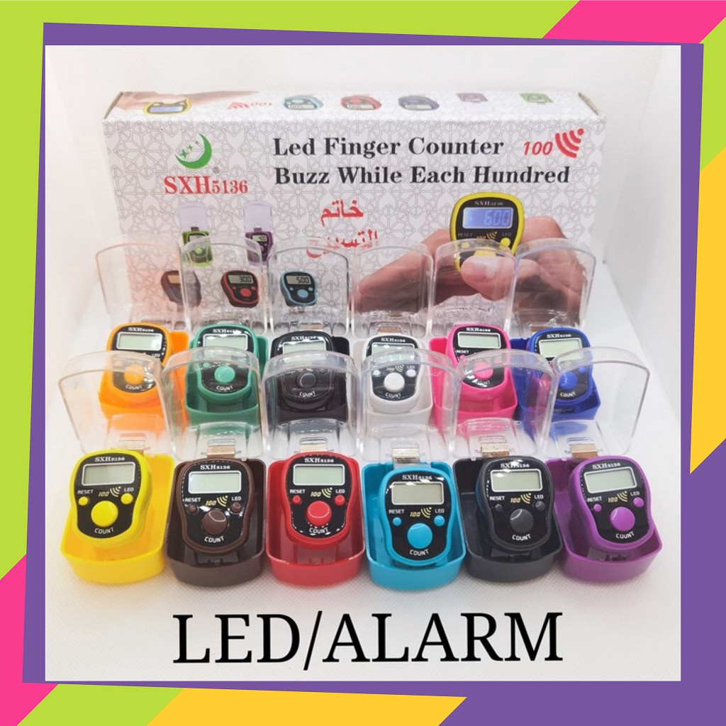 772D2 / Tasbih jari digital LED alarm / Finger Counter LED Alarm