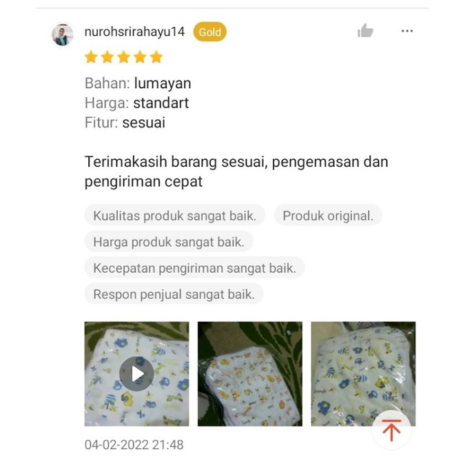 1 Lusin Popok Kain double cotton bayi