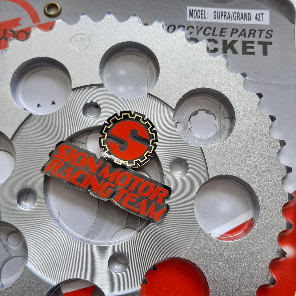 Gear Belakang / Sprocket Honda Supra X / Grand / Prima / Dream / EX5 / Win Wilwood 428 - 42T Chrome-1