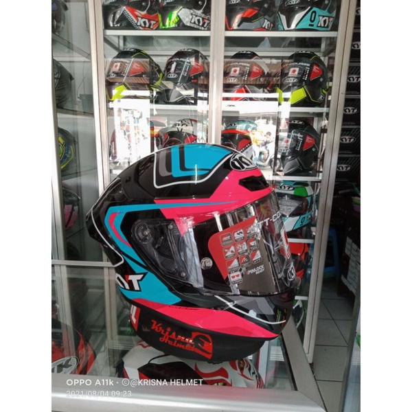 Helm Full Face KYT TT COURSE BLACK FUXIA PINK