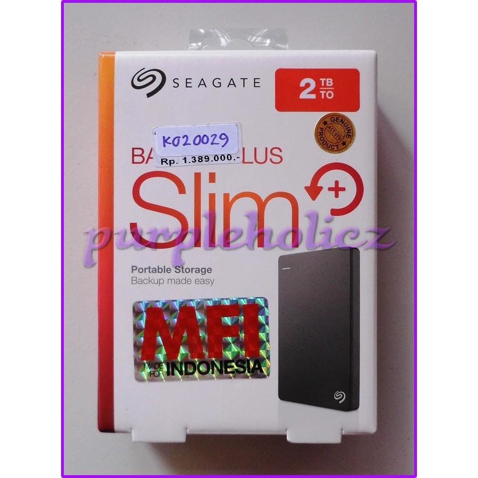 Seagate Backup Plus Slim Hardisk Eksternal 2TB