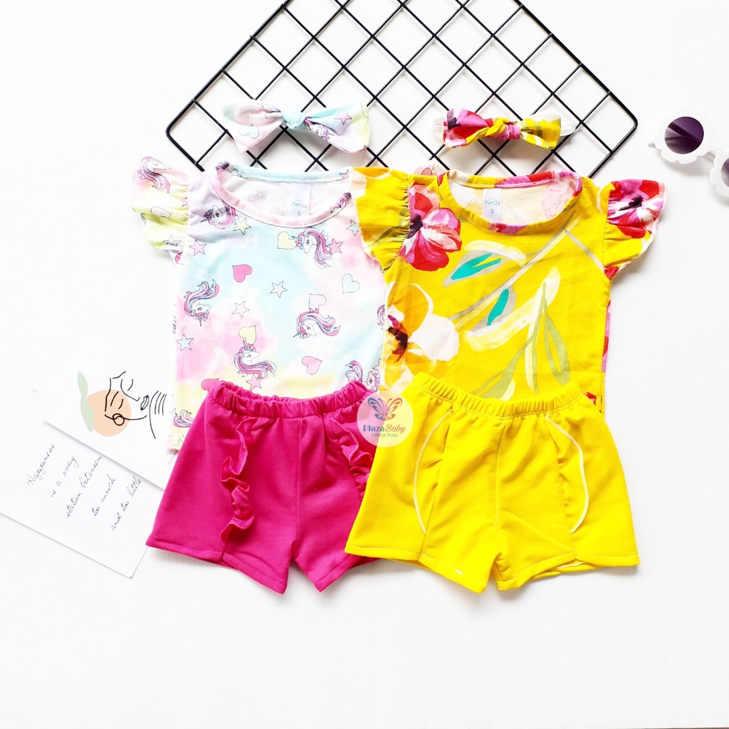 Plazababyku MX VALERIE SETELAN BANDO CPDK setelan bayi motif bunga yang lucu free headband PART2