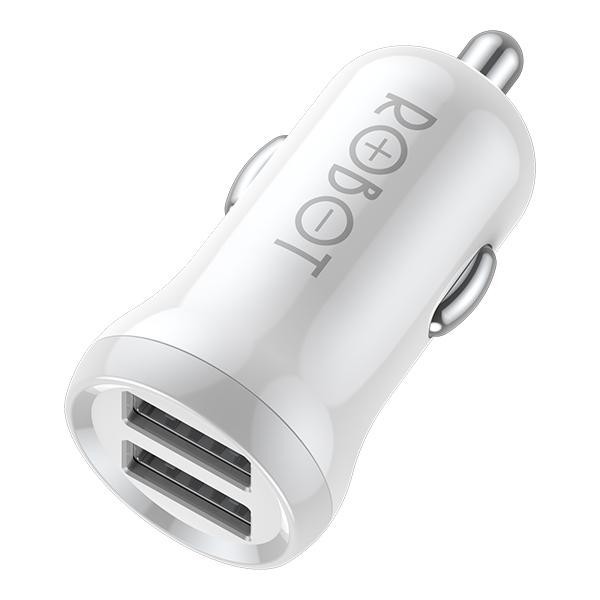 Robot RT-C07 2.4A Dual USB Car Charger Saver Mobil + Cable Data Micro