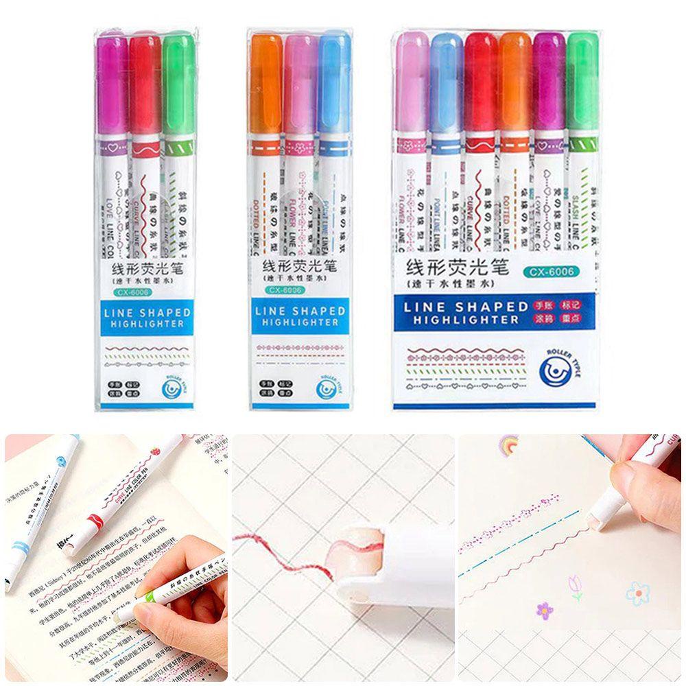 Top Curve Stabilo Pen Art Stationery Alat Kantor Berbentuk Bunga Garis Kurva Warna Terintegrasi