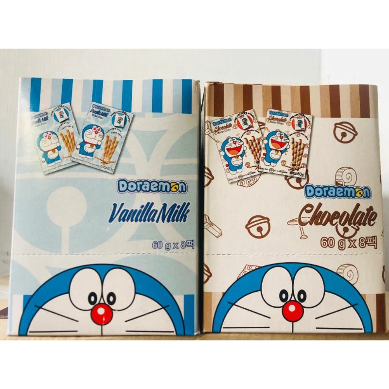 DORAEMON Wafer Sticks Astor Coklat Vanilla Biskitop 60 gr