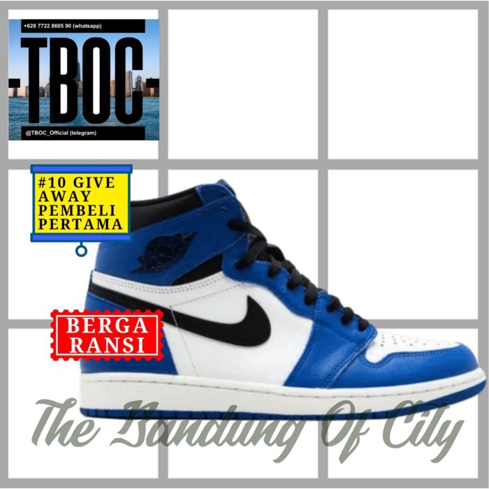 Xg210 Sepatu Olahraga Basket Nike Air Jordan Flight Pria Kw Lokal Putih Biru Ny01K