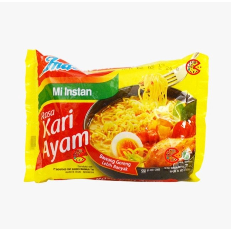 indomie goreng ,  soto , kari ayam