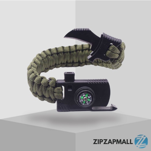 Gelang Kompas Pisau Outdoor Survival Bracelet / Survival Kit jam Tangan Kompas /  Gelang Bertahan Hidup / Gelang Multifungsi  Mendaki Outdoor Luar Ruangan / Gelang Berkemah Peralatan Darurat Tali Penyelamatan Kompas / Gelang Adventure Murah Original