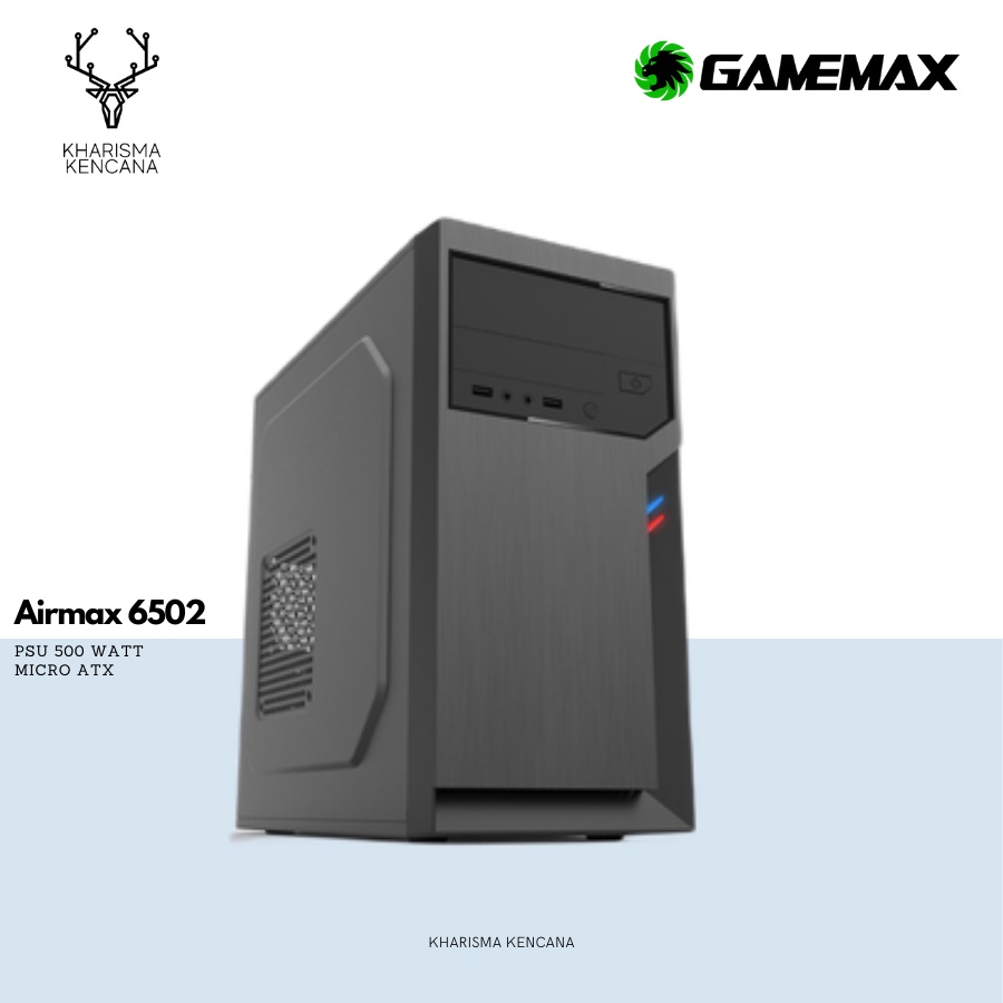 PC Casing GAMEMAX Airmax 6502 PSU 500 Watt Micro ATX