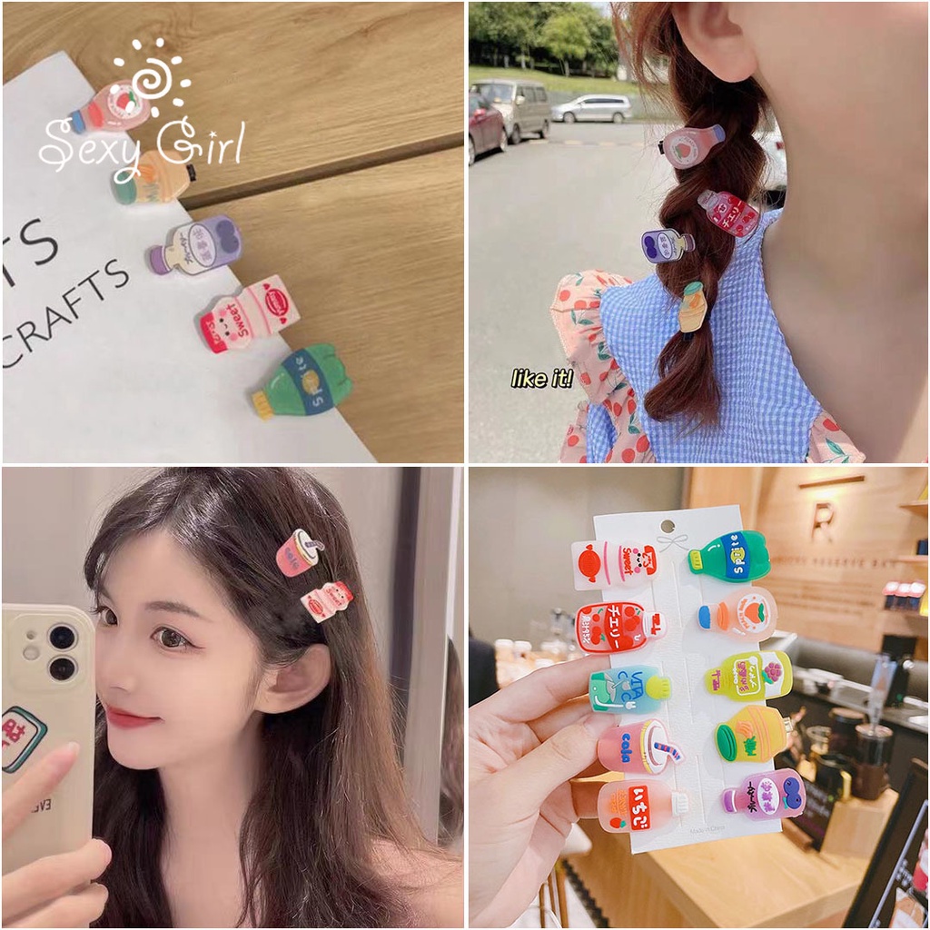 Cute Drink Hairpin Girl Summer Hair Girl Side Broken Hair Clip Duck Mouth Clip Hair Accessories Sexy Girl Jewelry