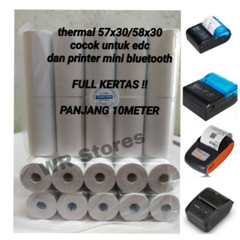 

[TERLARIS] Kertas Printer Bluetooth MiniThermal Ukuran 58x30mm 57x30mm