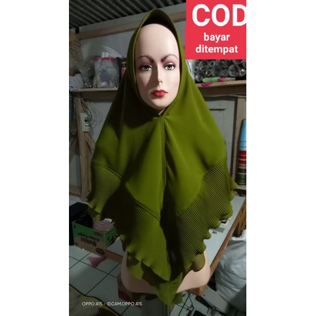HIJAB/JILBAB KERUDUNG CERUTY  PLISKET 2LAYER