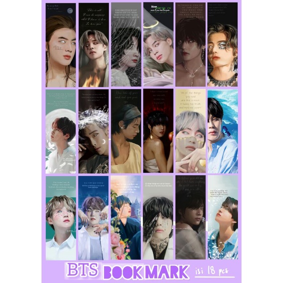 

Bookmark BTS Isi 18 pcs / Pembatas Buku / Bookmark Fanart