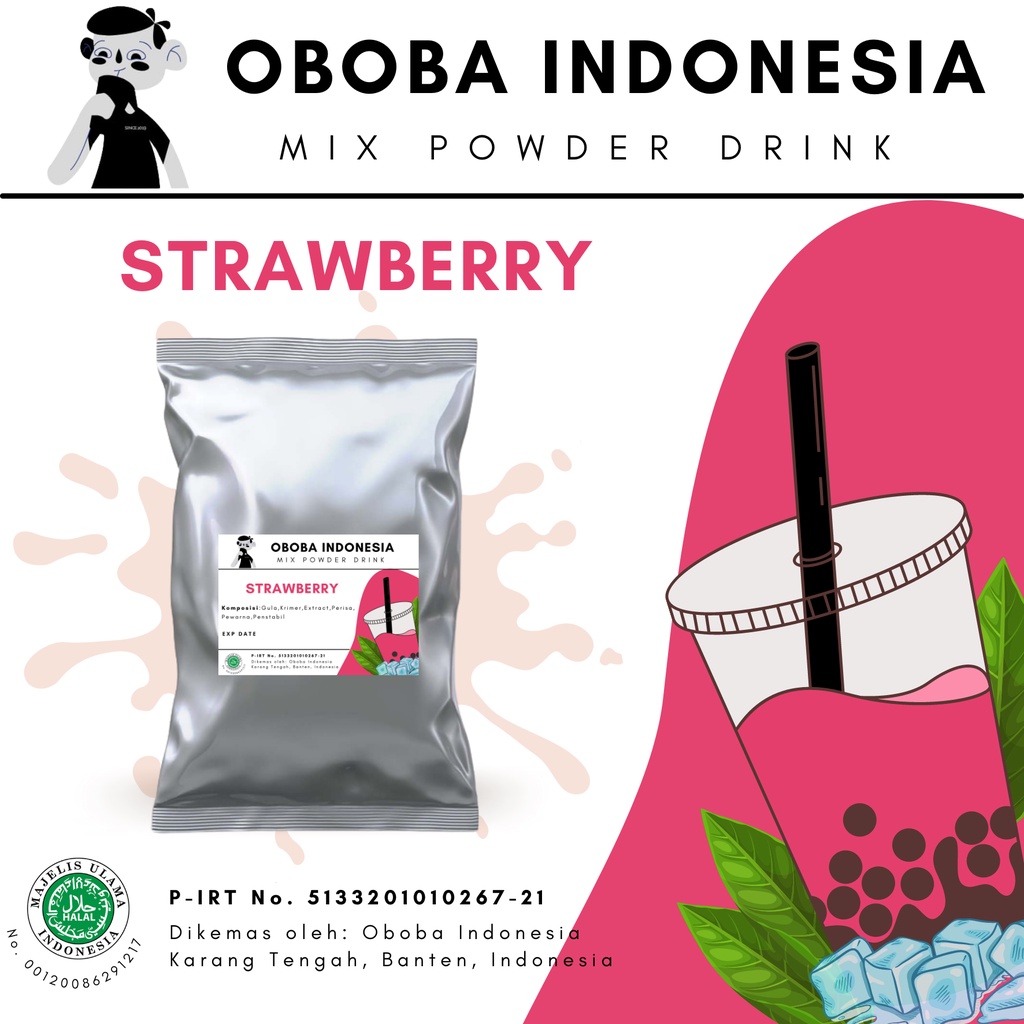 

Bubuk Minuman Strawberry 1 Kg / Ice Blended - Bubble Drink - Bubble Tea - Powder Drink