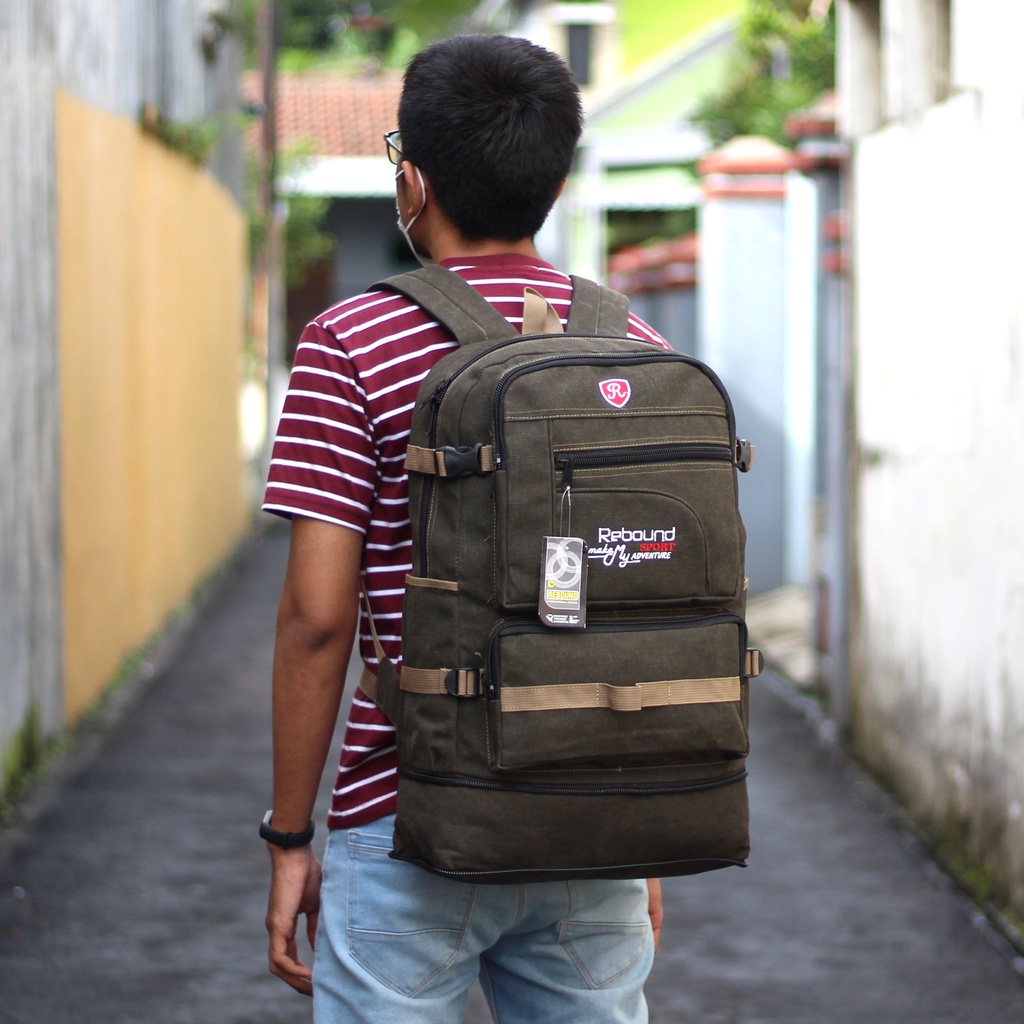 Tas Multifungsi Tas Pria Tas Punggung Distro Susun Tas Jumbo Rebound Coklat Muda Backpack Outdoor