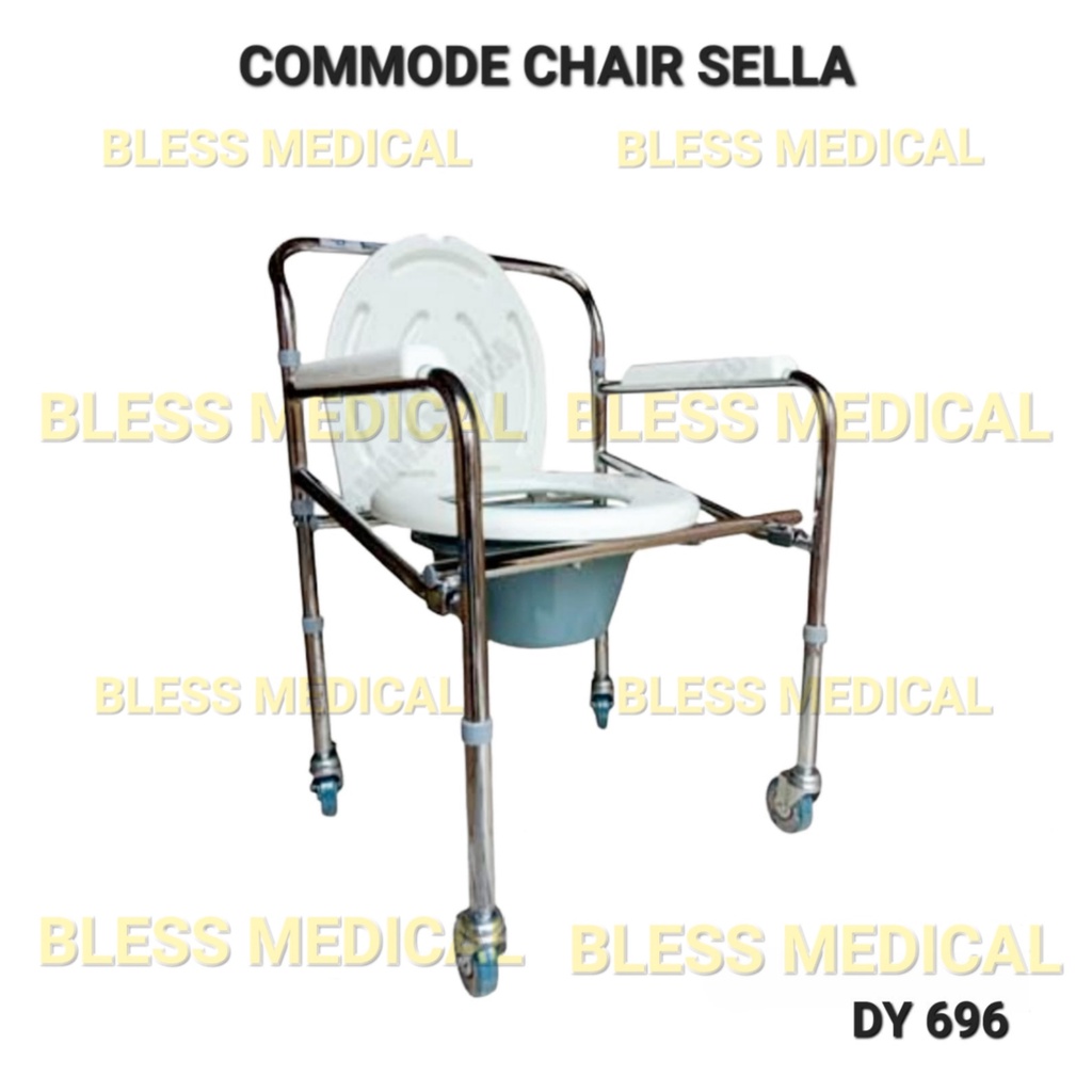 Comode Kursi BAB Commode Chair Bisa Lipat Dengan Roda