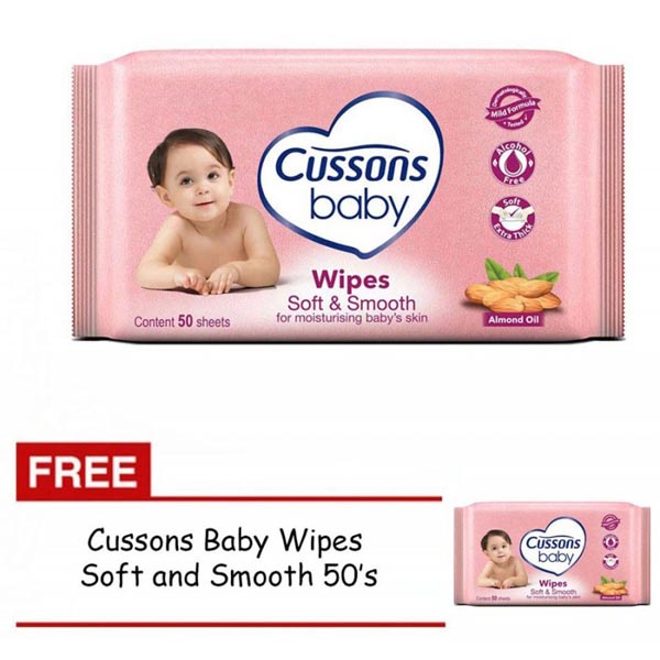 [BUY 1 GET 1]  Tisu Basah Cussons Baby Wipes 50s | Promo Tissue Tisu Basah Cusson Baby Wipes