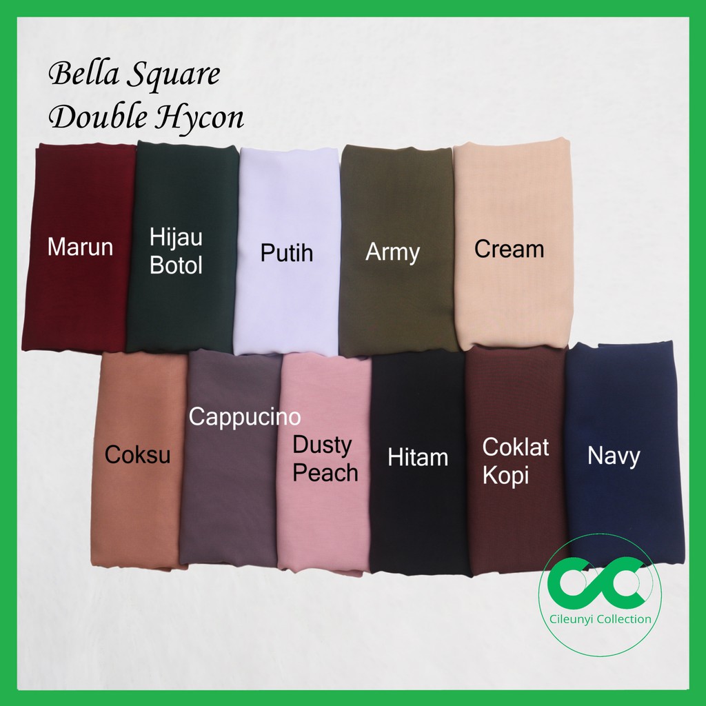 ✅ Jilbab Bella Square Polycotton /Segi Empat Bellanium / Kerudung Segi 4 Laudiya Hijab Double Hycon Original by Cileunyi Collection