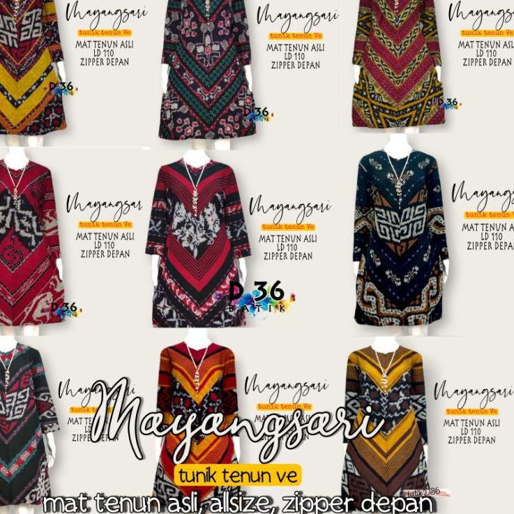 {KAD.01Jl22м} Tunik Tenun Troso asli Mayangsari atasan baju wanita tenun ori  remaja ibu cewek serag
