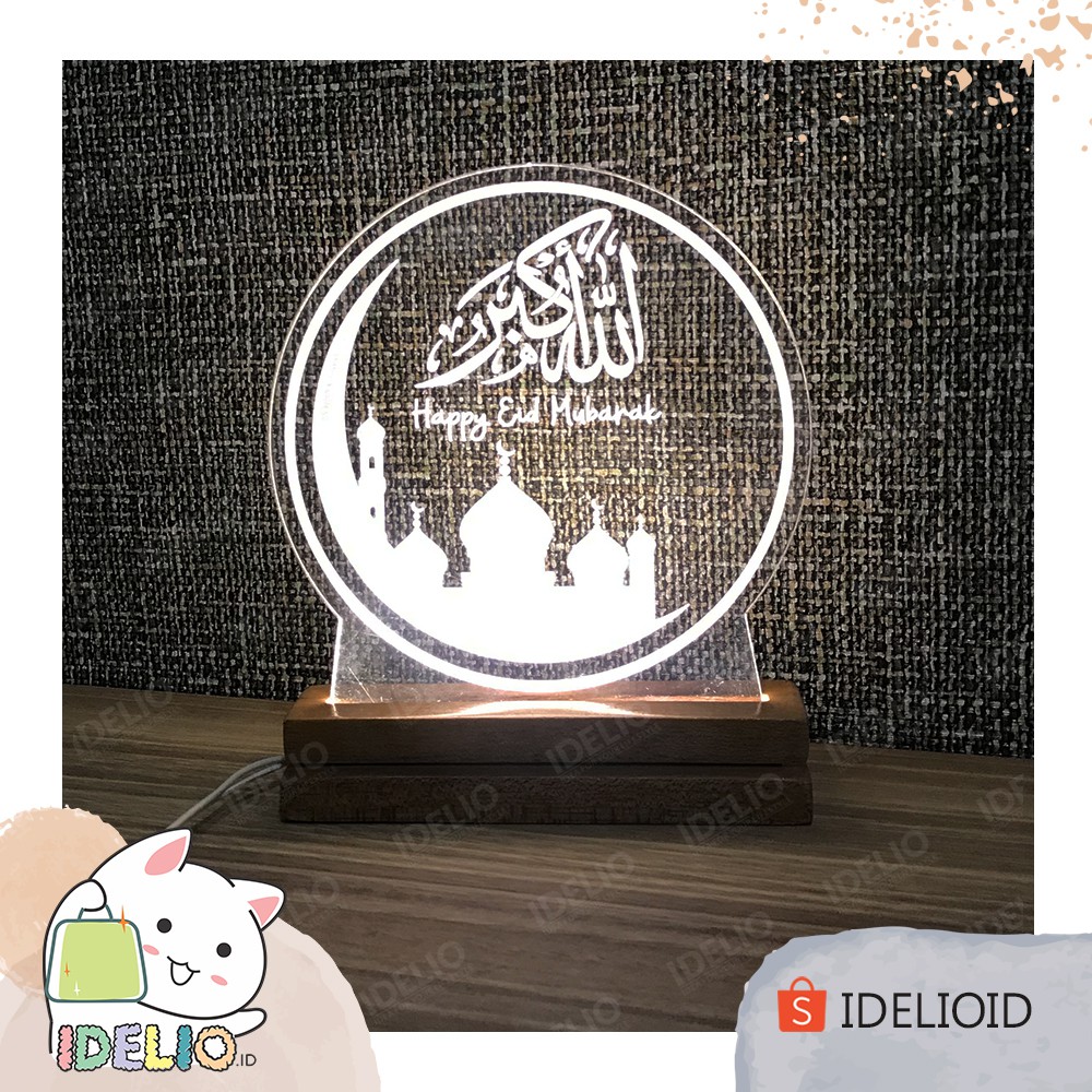 Lampu hias akrilik grafir Ramadhan