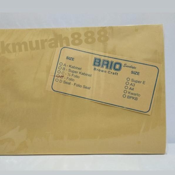 

● Amplop Coklat Brio Uk Folio isi 100 lembar ➳