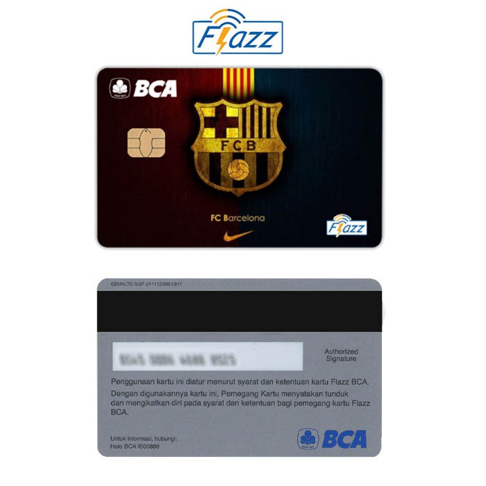 Barcelona Logo Kartu E-Money Flazz BCA Gen 2 NFC Custom Card