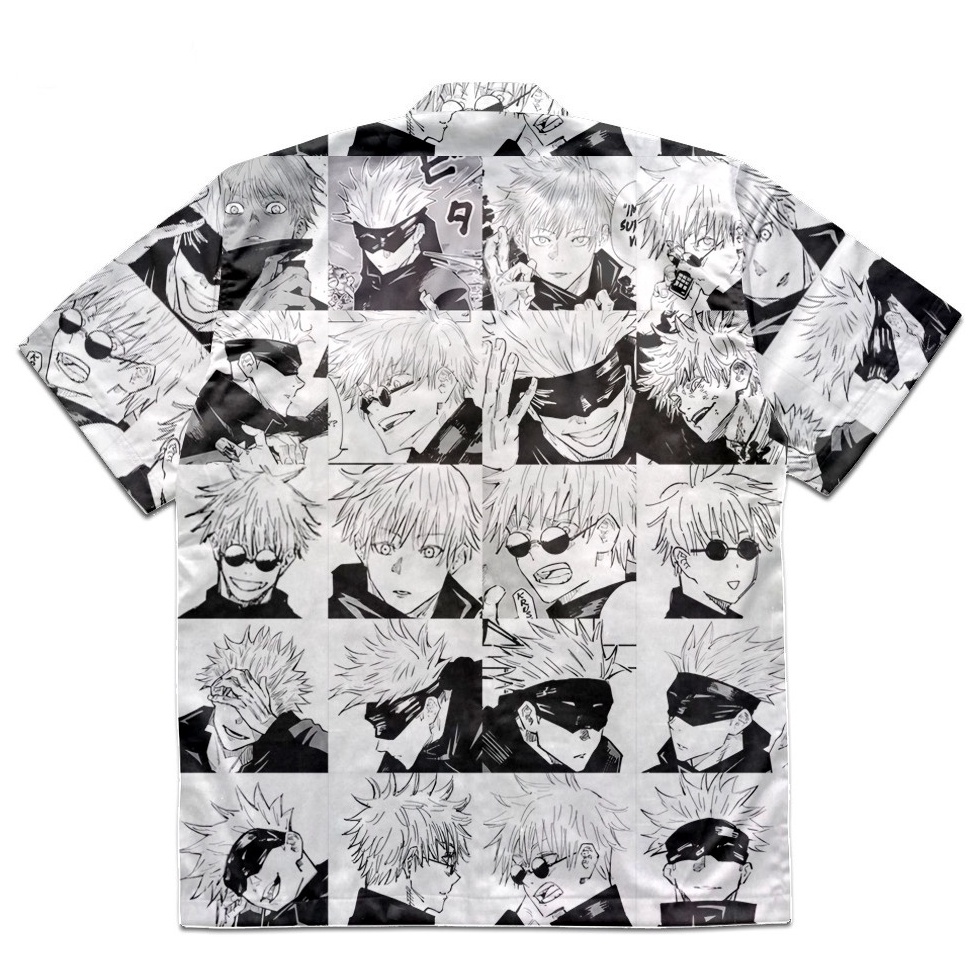 Kemeja Gojo Satoru Expression Anime Manga Jujutsu Kaisen Premium Unisex