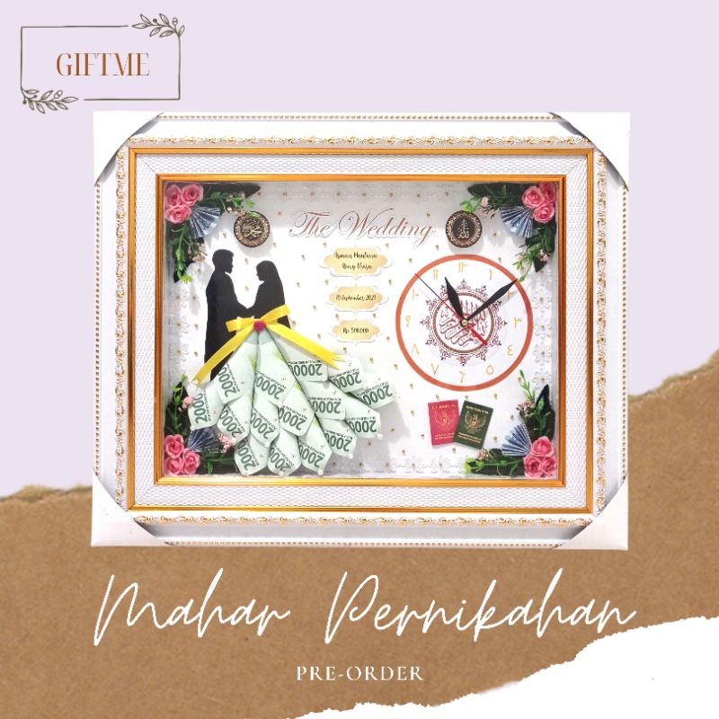 Mahar Pernikahan siluet jam dinding