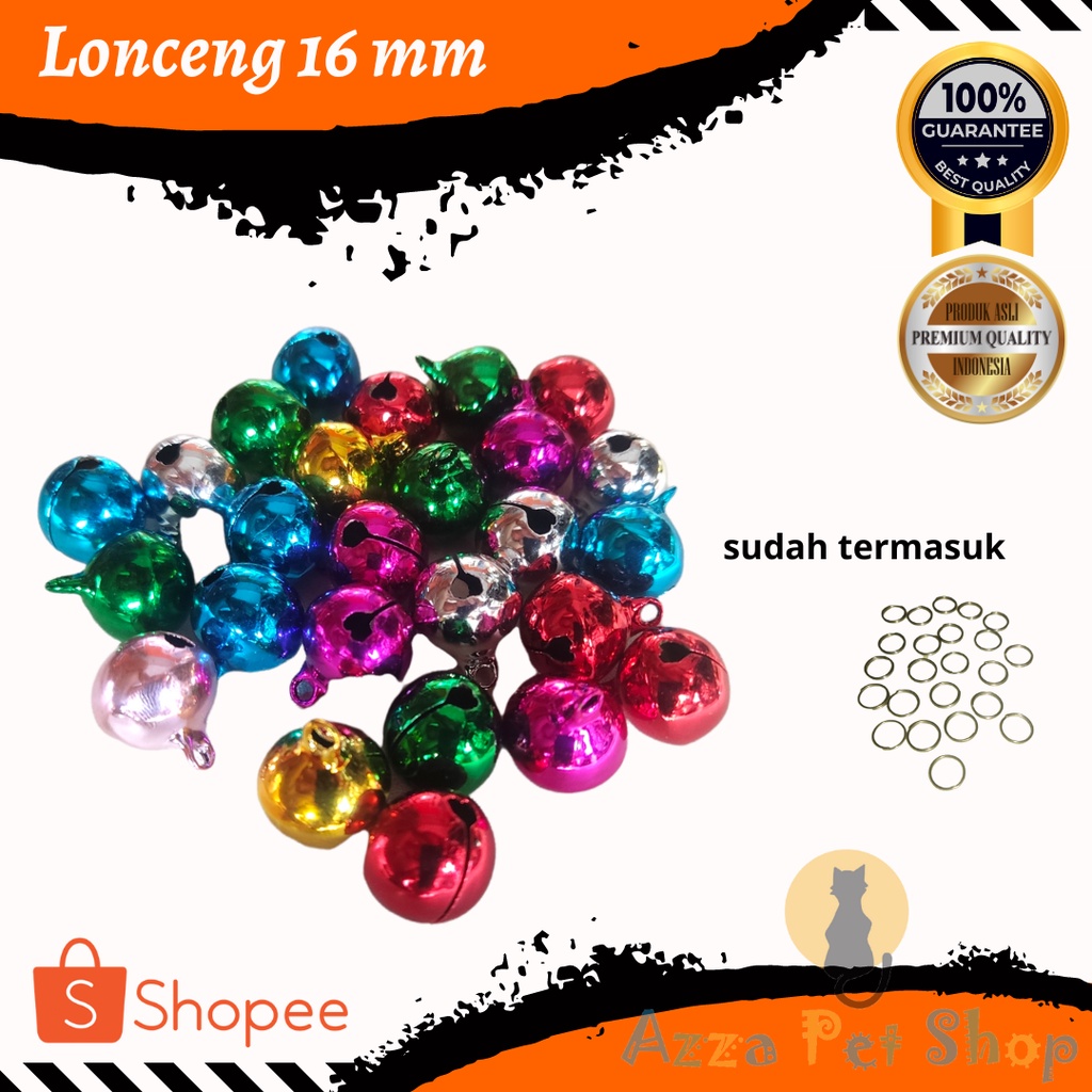 lonceng warna 16mm / lonceng kalung kucing / lonceng kuningan