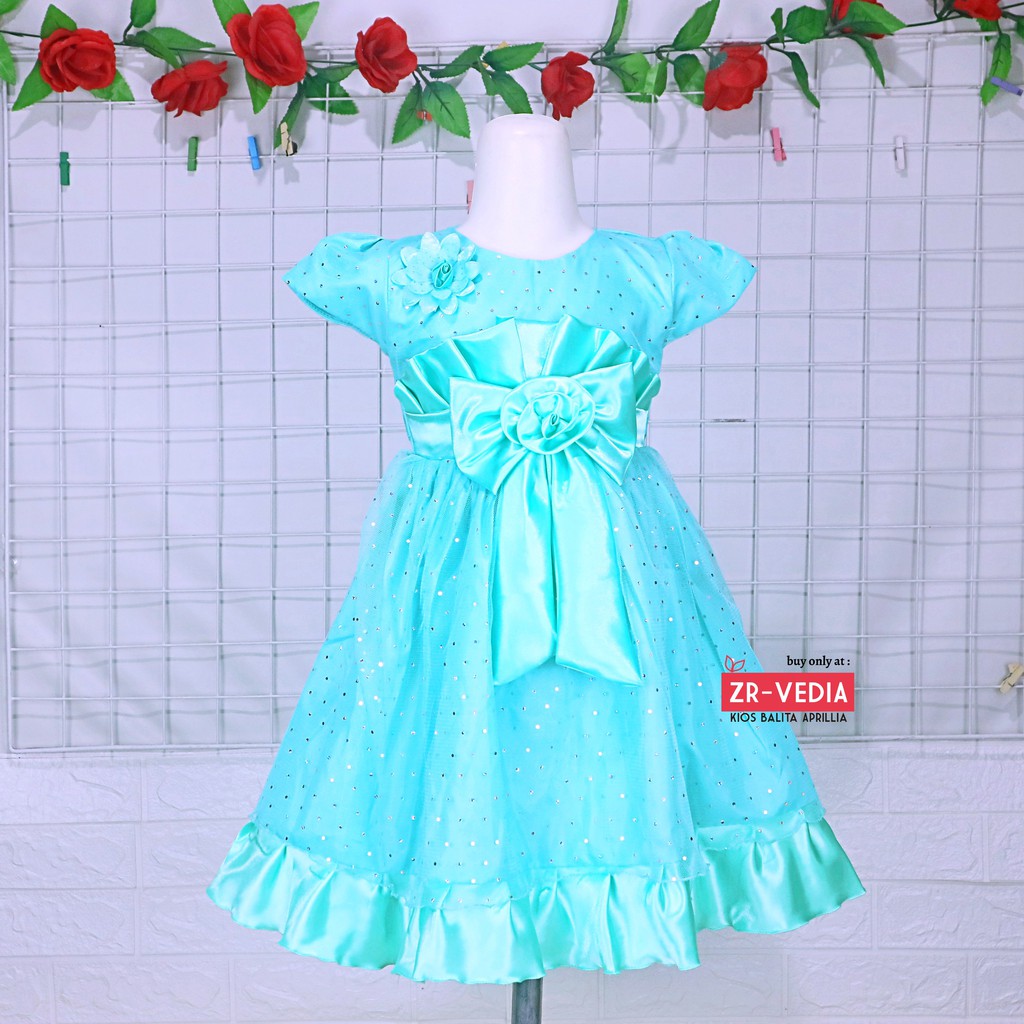 Gaun Princess uk 5-7 Tahun / EXPORT Quality Premium Baju Anak Perempuan Dress Polos Natal Branded