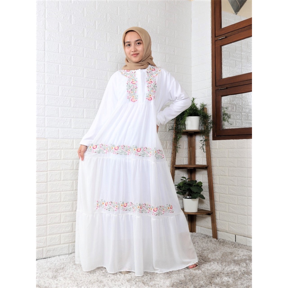 Natasha dress ceruty - gamis ceruty - gamis wanita terbaru[FREE BELT]