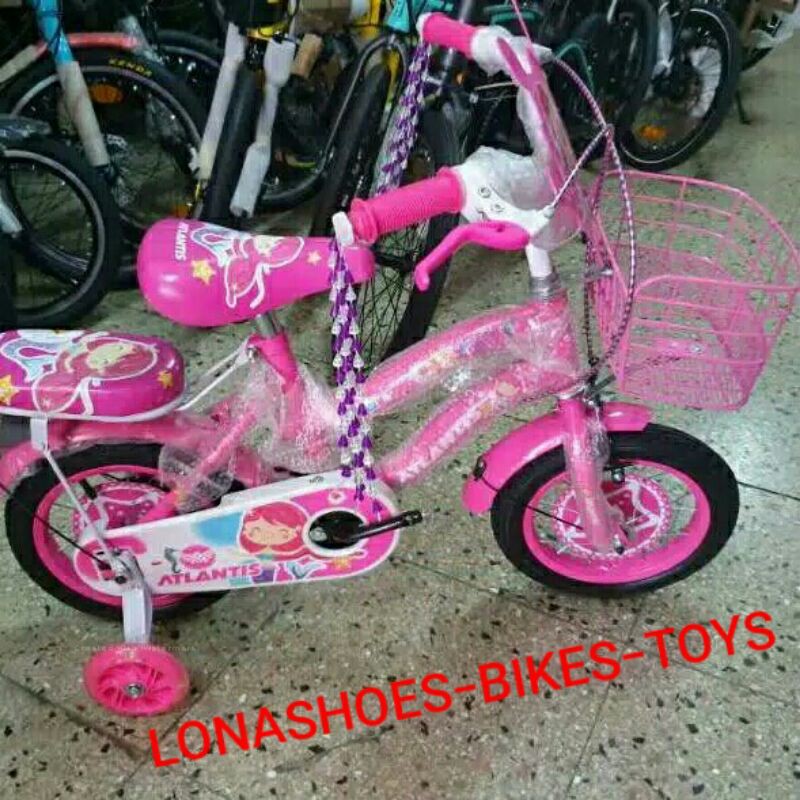 SEPEDA MINI UNTUK ANAK CEWEK RODA 4 ATLANTIS 12 INCHI KERANJANG TURUN HARGA 895rb==>>598rb SAJA