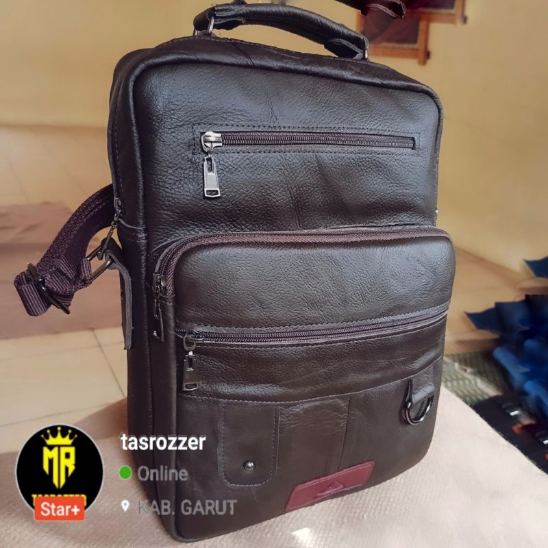 Tas kantoran kulit asli Garut original muat laptop dan map