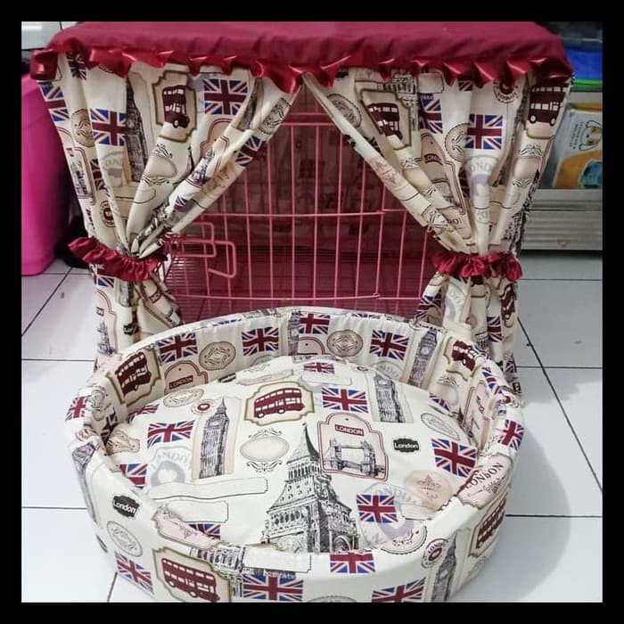 Tempat Tidur-Tirai-Kelambu-Penutup Kandang Kucing Anjing Terjamin 